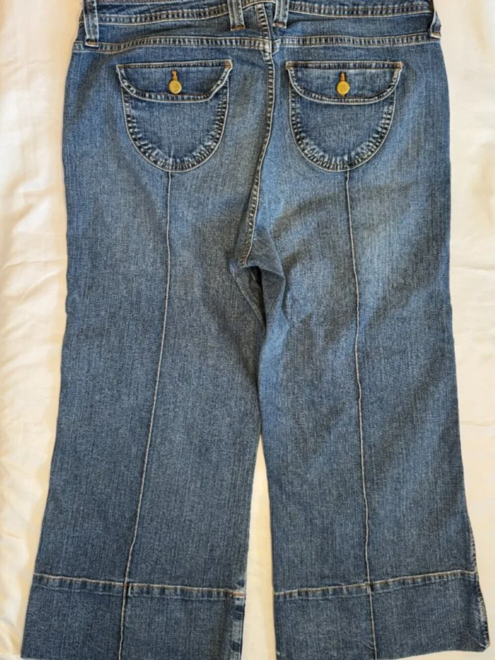 a.n.a A NEW APPROACH HIGH RISE CROP WIDE LEG MEDIUM WASH STRETCH JEANS WOMENS 16 - Picture 2 of 16